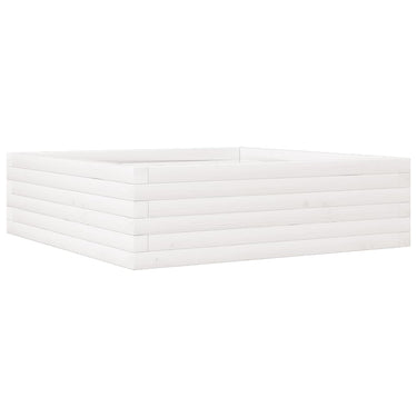 Vidaxl plantenbak 80x80x23 cm massief grenenhout wit