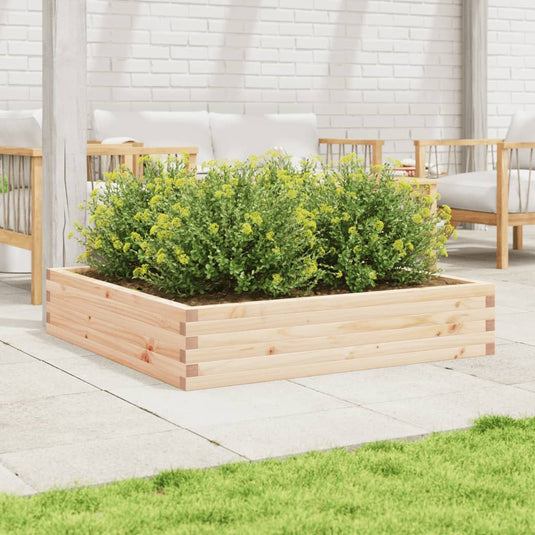 Vidaxl plantenbak 110x110x23 cm massief grenenhout