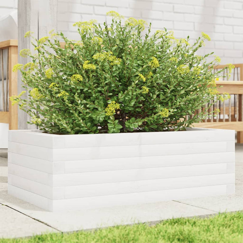 Load image into Gallery viewer, Vidaxl plantenbak 70x40x23 cm massief grenenhout wit
