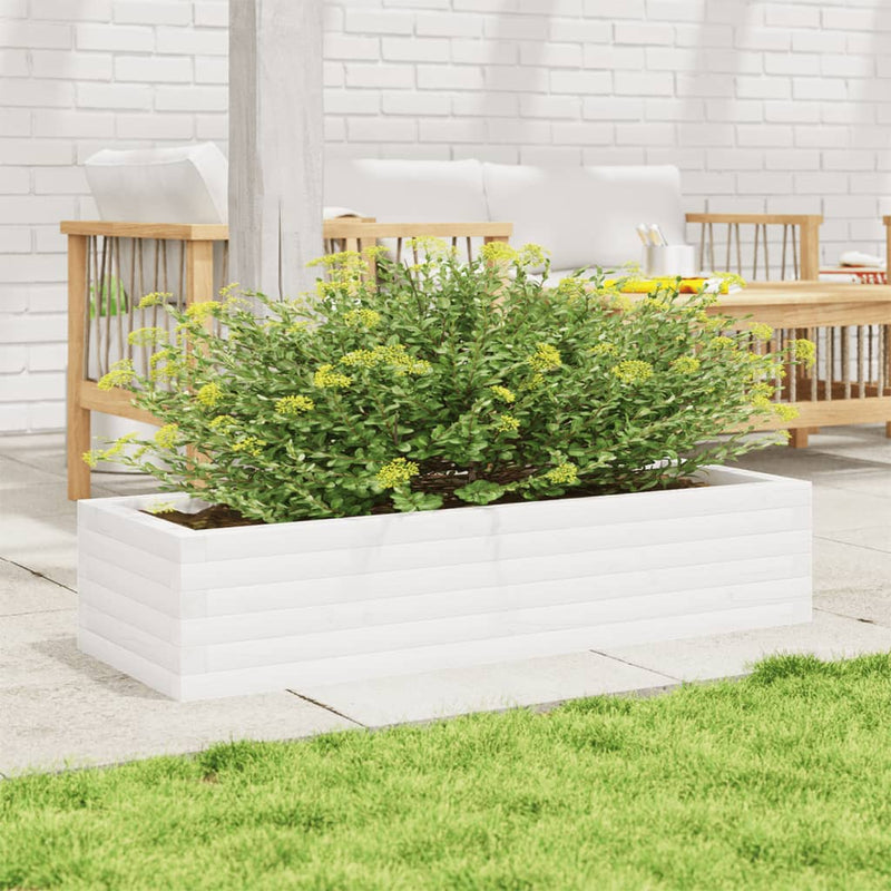Load image into Gallery viewer, Vidaxl plantenbak 110x40x23 cm massief grenenhout wit
