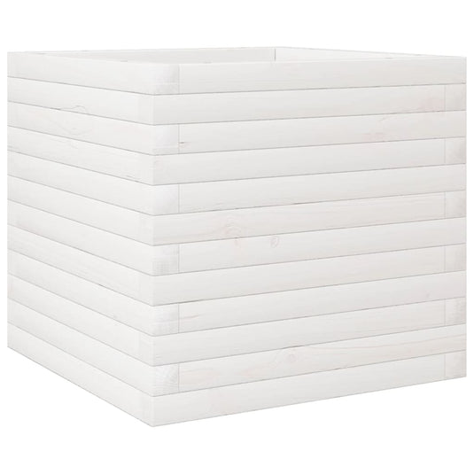 Vidaxl plantenbak 50x50x45,5 cm massief grenenhout wit