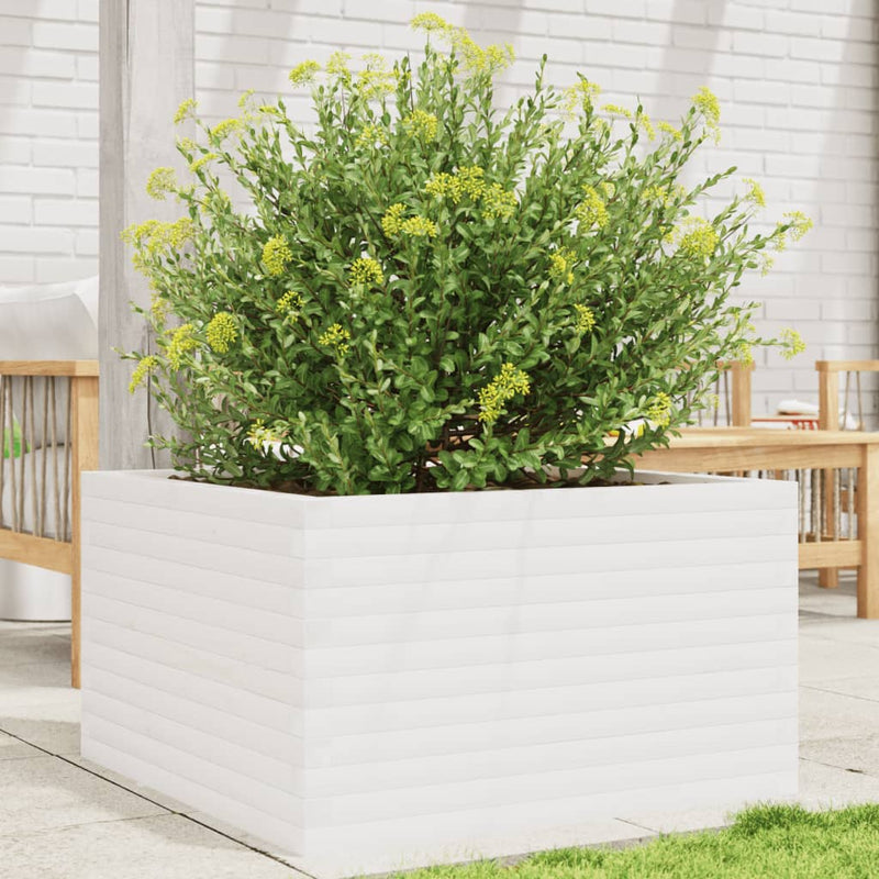 Afbeelding laden in galerijviewer, Vidaxl plantenbak 80x80x45,5 cm massief grenenhout wit
