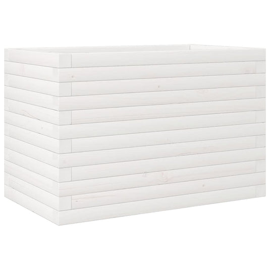 Vidaxl plantenbak 70x40x45,5 cm massief grenenhout wit