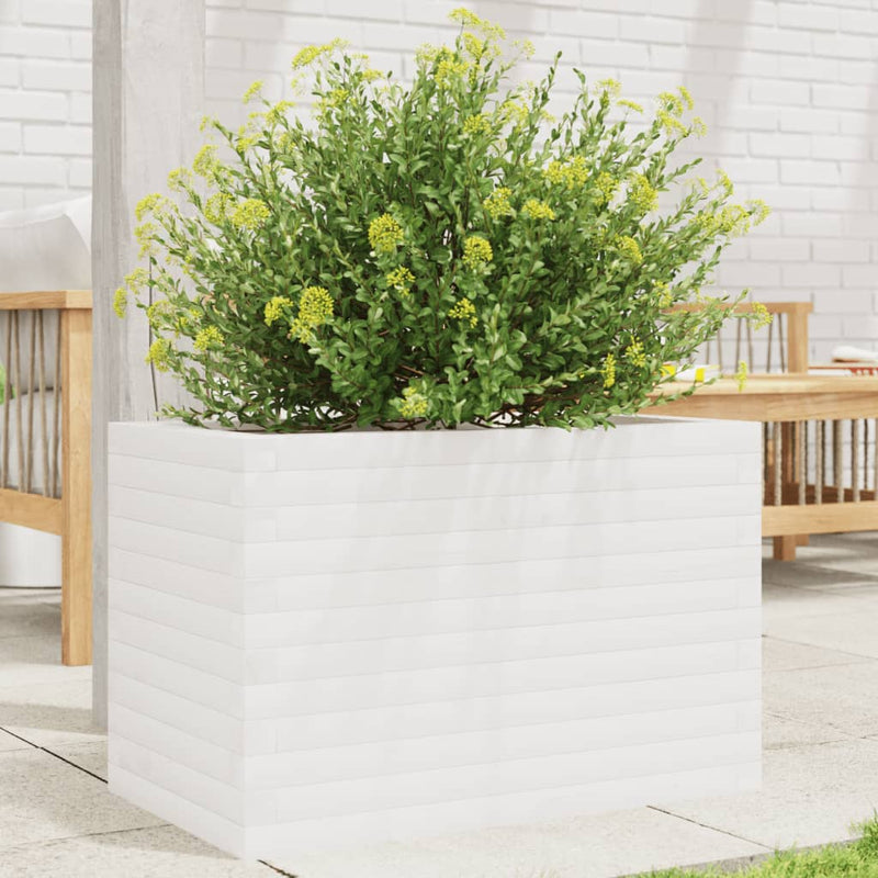 Load image into Gallery viewer, Vidaxl plantenbak 70x40x45,5 cm massief grenenhout wit
