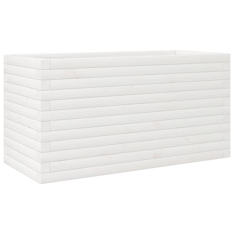 Afbeelding laden in galerijviewer, Vidaxl plantenbak 90x40x45,5 cm massief grenenhout wit

