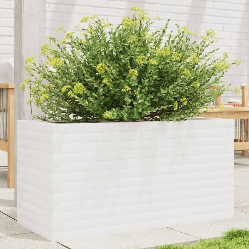 Afbeelding laden in galerijviewer, Vidaxl plantenbak 90x40x45,5 cm massief grenenhout wit
