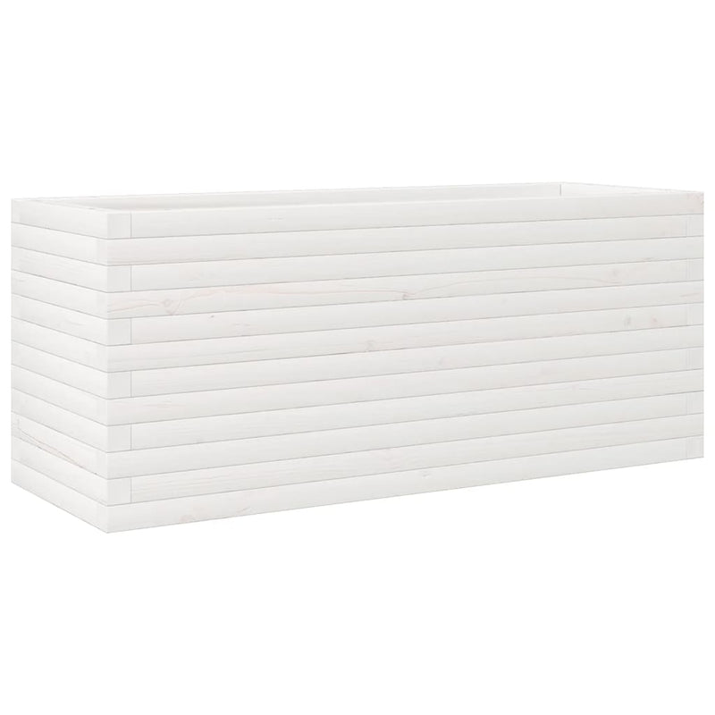 Load image into Gallery viewer, Vidaxl plantenbak 110x40x45,5 cm massief grenenhout wit

