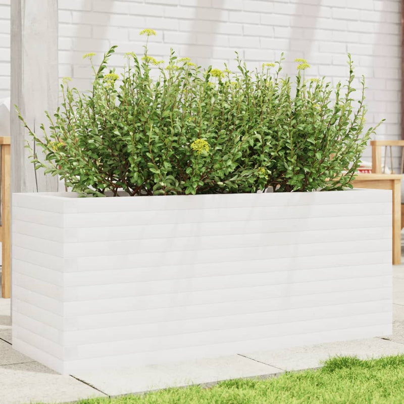 Load image into Gallery viewer, Vidaxl plantenbak 110x40x45,5 cm massief grenenhout wit
