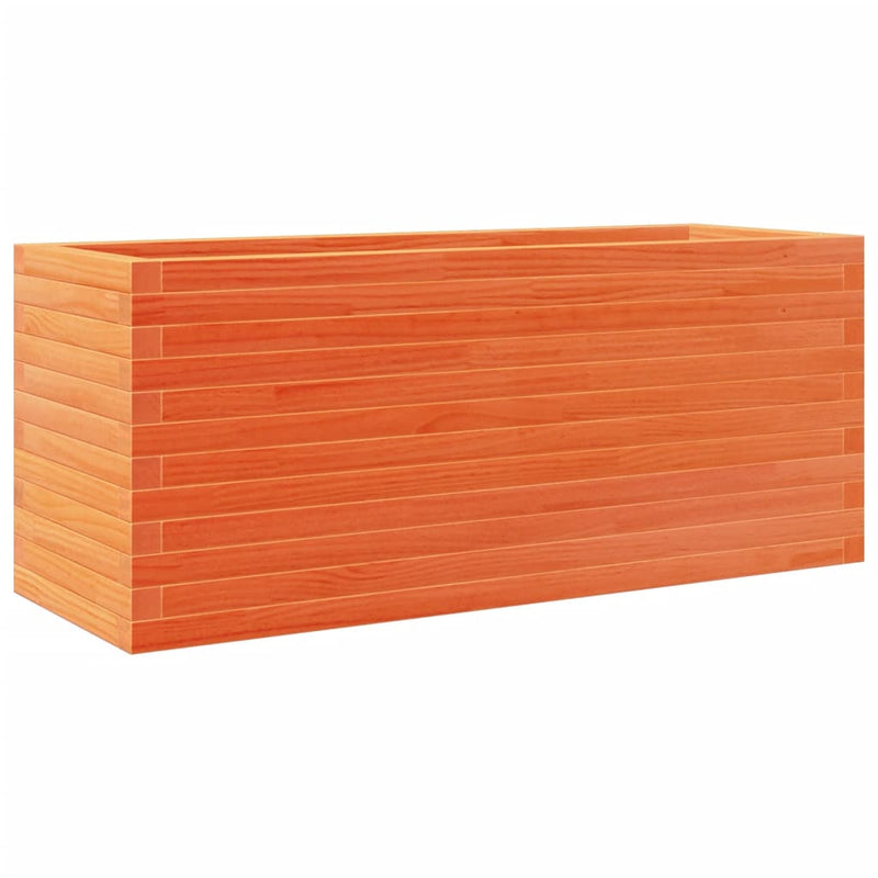Afbeelding laden in galerijviewer, Vidaxl plantenbak 110x40x45,5 cm massief grenenhout wasbruin
