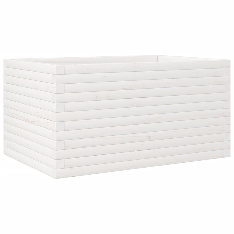 Afbeelding laden in galerijviewer, Vidaxl plantenbak 90x60x45,5 cm massief grenenhout wit
