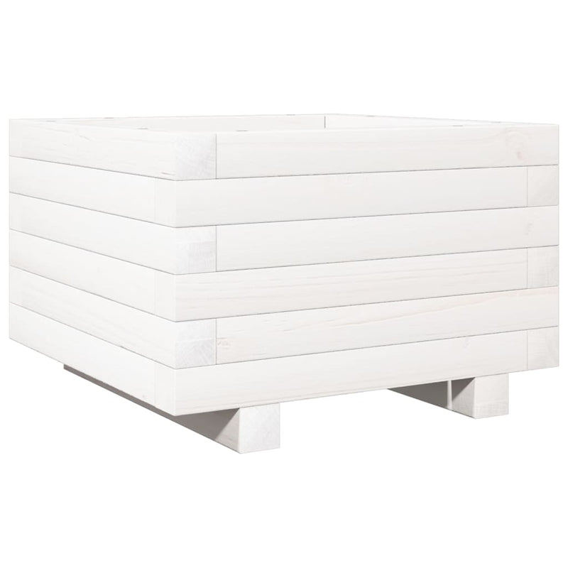 Load image into Gallery viewer, Vidaxl plantenbak 40x40x26,5 cm massief grenenhout wit
