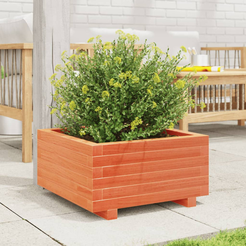 Load image into Gallery viewer, Vidaxl plantenbak 50x50x26,5 cm massief grenenhout wasbruin
