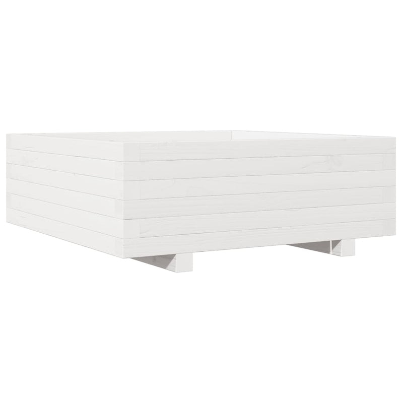 Load image into Gallery viewer, Vidaxl plantenbak 70x70x26,5 cm massief grenenhout wit
