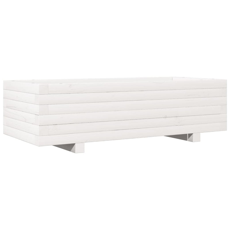 Load image into Gallery viewer, Vidaxl plantenbak 90x40x26,5 cm massief grenenhout wit

