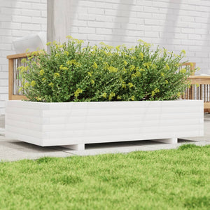 Vidaxl plantenbak 110x60x26,5 cm massief grenenhout wit