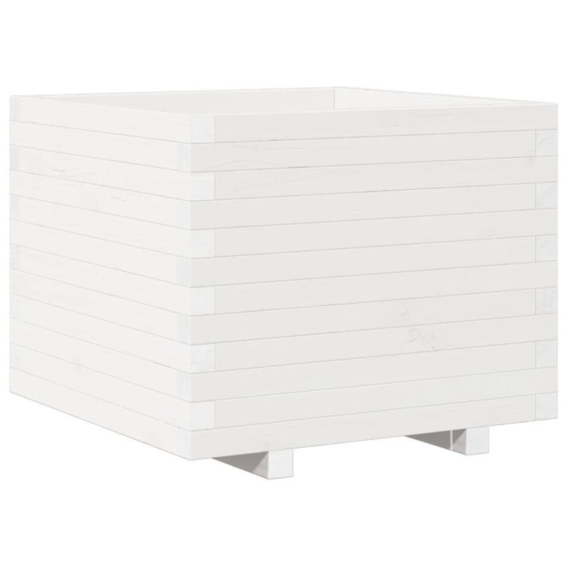 Load image into Gallery viewer, Vidaxl plantenbak 60x60x49,5 cm massief grenenhout wit
