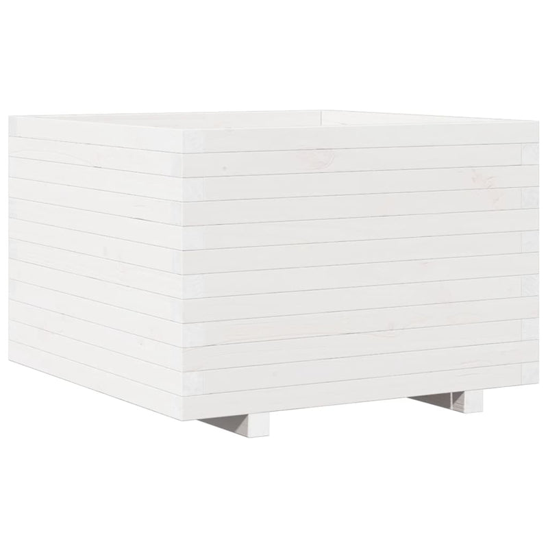 Load image into Gallery viewer, Vidaxl plantenbak 70x70x49,5 cm massief grenenhout wit
