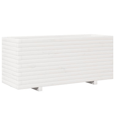 Vidaxl plantenbak 110x40x49,5 cm massief grenenhout wit