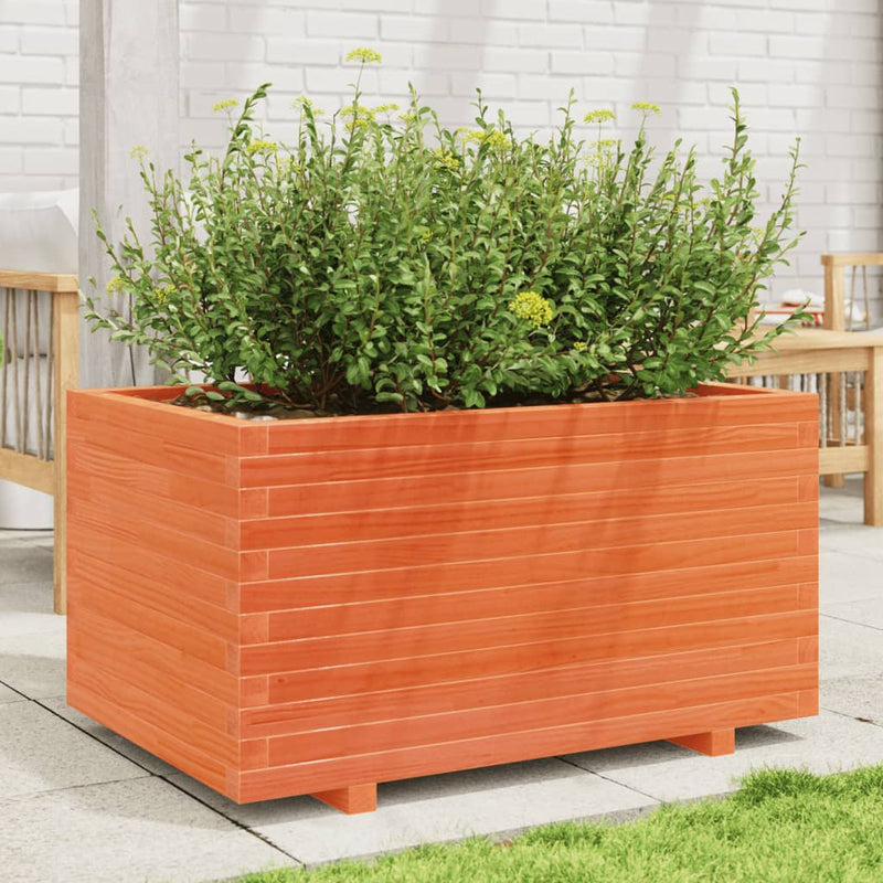 Load image into Gallery viewer, VidaXL Plantenbak 90x60x49,5 cm massief grenenhout wasbruin
