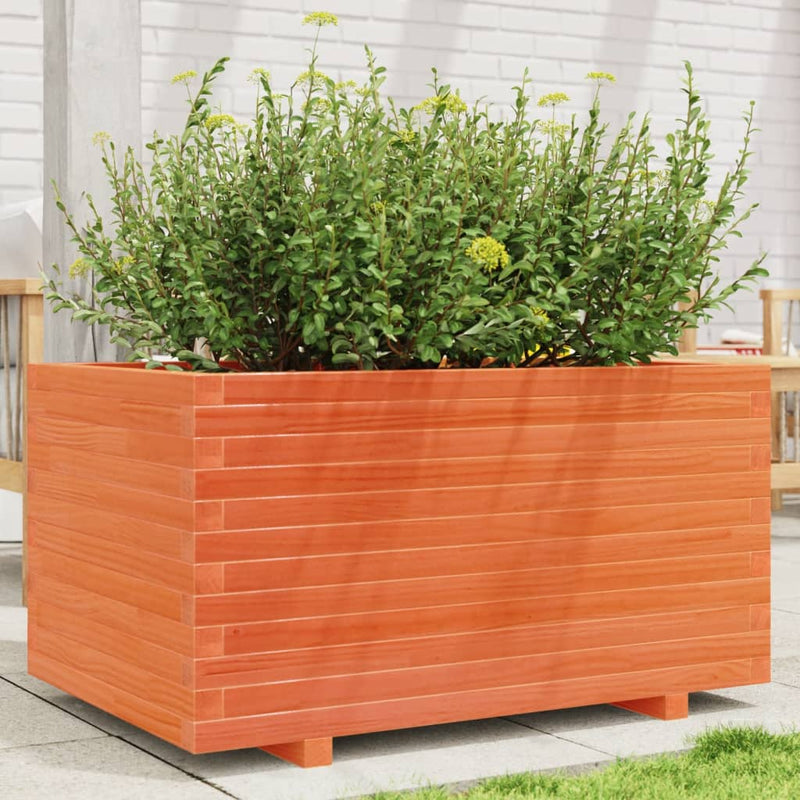 Load image into Gallery viewer, VidaXL Plantenbak 90x60x49,5 cm massief grenenhout wasbruin
