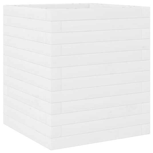 Vidaxl plantenbak 40x40x46 cm massief grenenhout wit