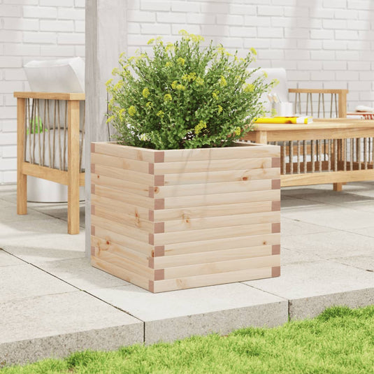 Vidaxl plantenbak 50x50x46 cm massief grenenhout