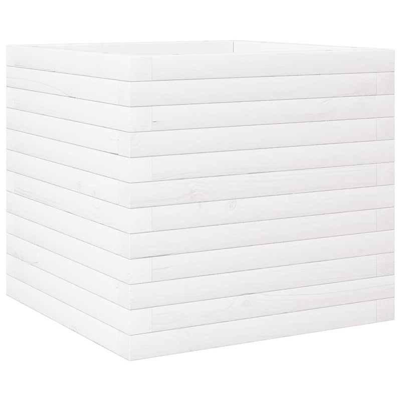 Load image into Gallery viewer, Vidaxl plantenbak 50x50x46 cm massief grenenhout wit
