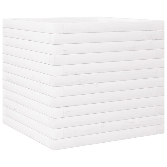 Vidaxl plantenbak 50x50x46 cm massief grenenhout wit
