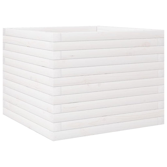 Vidaxl plantenbak 60x60x46 cm massief grenenhout wit