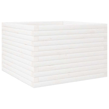 Vidaxl plantenbak 70x70x46 cm massief grenenhout wit