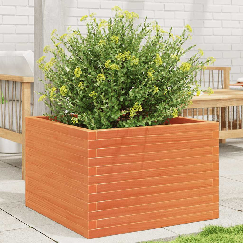 Load image into Gallery viewer, Vidaxl plantenbak 70x70x46 cm massief grenenhout wasbruin
