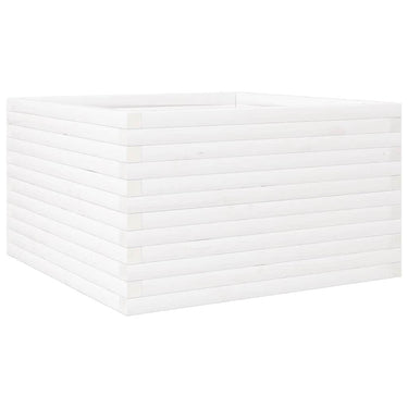 Vidaxl plantenbak 80x80x46 cm massief grenenhout wit