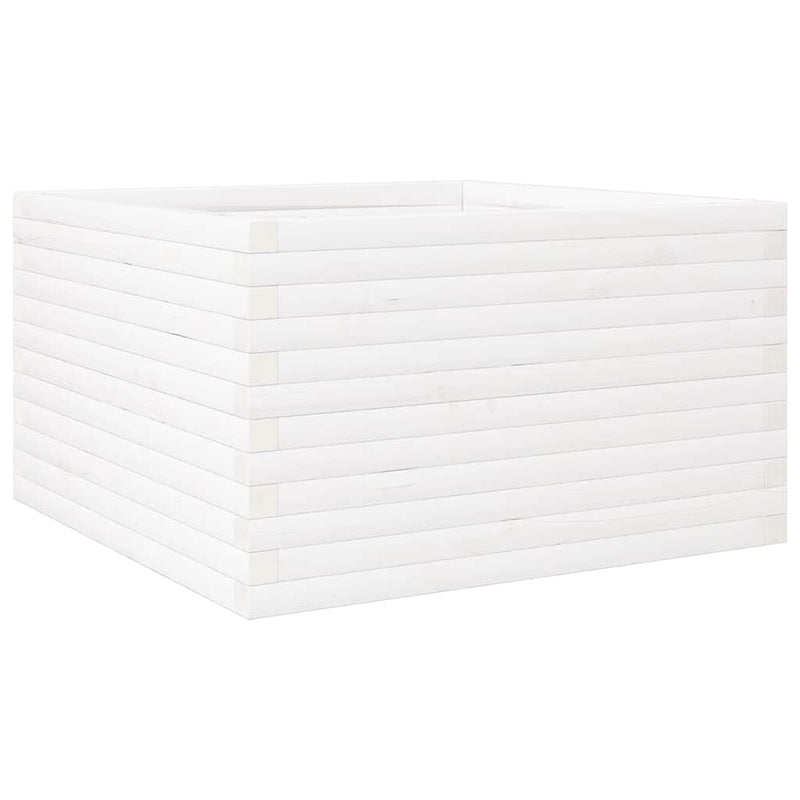 Load image into Gallery viewer, Vidaxl plantenbak 80x80x46 cm massief grenenhout wit
