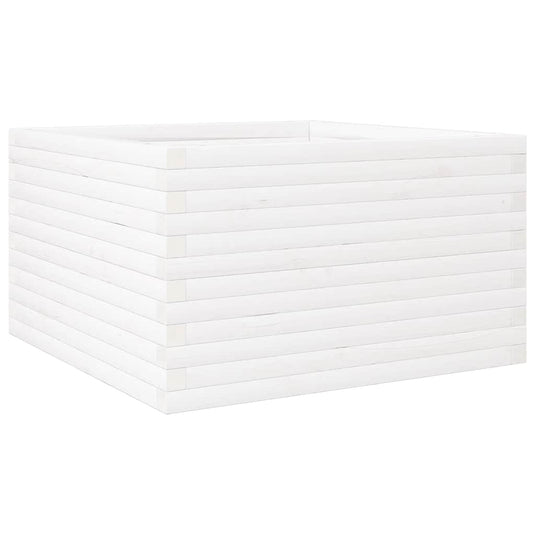 Vidaxl plantenbak 80x80x46 cm massief grenenhout wit