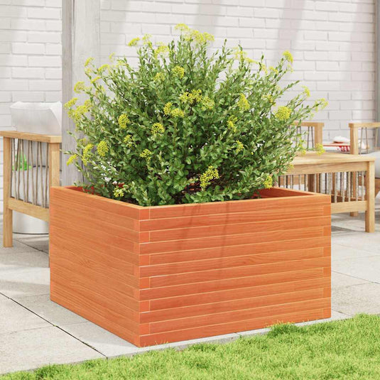 Vidaxl plantenbak 80x80x46 cm massief grenenhout wasbruin