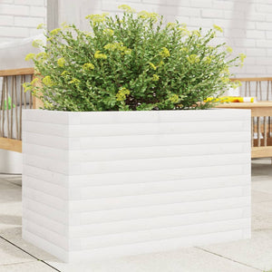 Vidaxl plantenbak 70x40x46 cm massief grenenhout wit