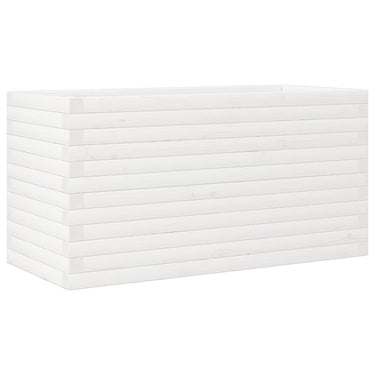 Vidaxl plantenbak 90x40x46 cm massief grenenhout wit