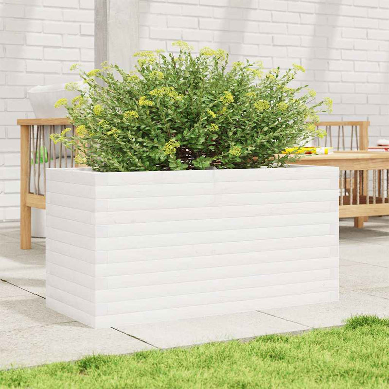 Load image into Gallery viewer, Vidaxl plantenbak 90x40x46 cm massief grenenhout wit
