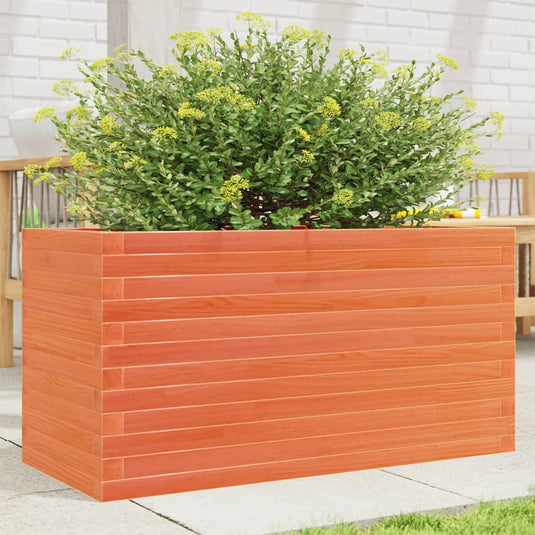Vidaxl plantenbak 90x40x46 cm massief grenenhout wasbruin