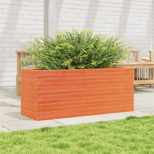 Vidaxl plantenbak 110x40x46 cm massief grenenhout wasbruin