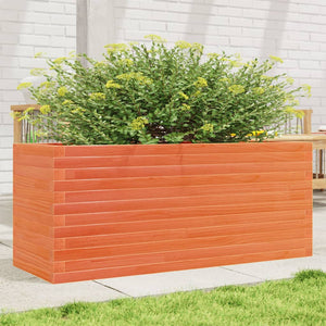 Vidaxl plantenbak 110x40x46 cm massief grenenhout wasbruin