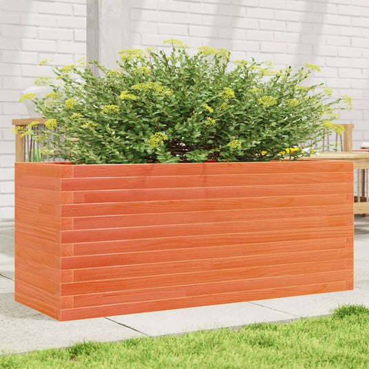 Vidaxl plantenbak 110x40x46 cm massief grenenhout wasbruin