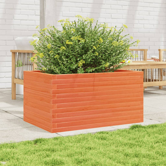Vidaxl plantenbak 90x60x46 cm massief grenenhout wasbruin