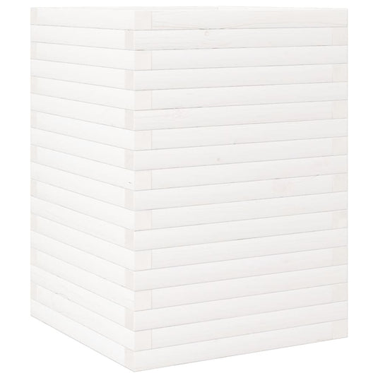 Vidaxl plantenbak 50x50x68,5 cm massief grenenhout wit