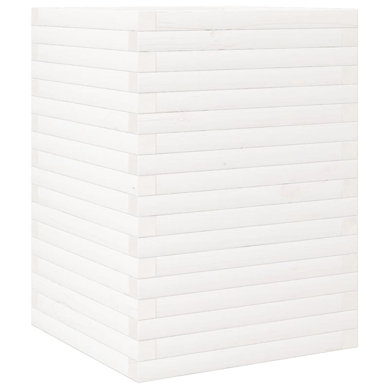 Load image into Gallery viewer, Vidaxl plantenbak 50x50x68,5 cm massief grenenhout wit
