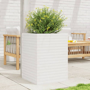 Vidaxl plantenbak 50x50x68,5 cm massief grenenhout wit