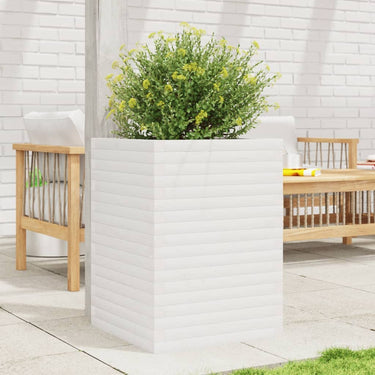 Vidaxl plantenbak 50x50x68,5 cm massief grenenhout wit