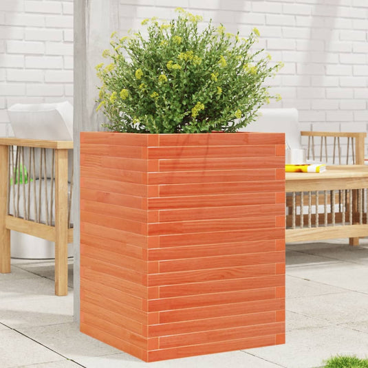 VidaXL Plantenbak 50x50x68,5 cm massief grenenhout wasbruin