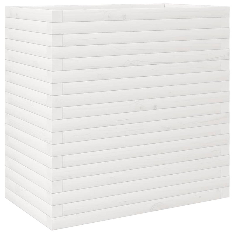 Load image into Gallery viewer, Vidaxl plantenbak 70x40x68,5 cm massief grenenhout wit

