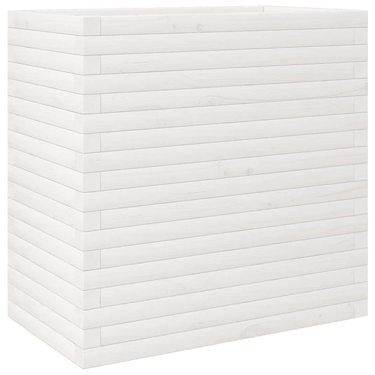 Vidaxl plantenbak 70x40x68,5 cm massief grenenhout wit